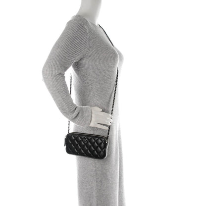 Chanel Lambskin Quilted Small Clutch With Chain Black 2 of 9