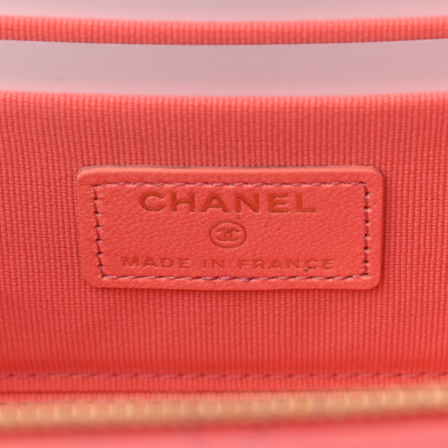 Chanel Lambskin Quilted Ombre Small Top Handle Vanity Case With Chain Coral 6 of 11