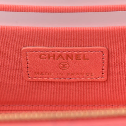 Chanel Lambskin Quilted Ombre Small Top Handle Vanity Case With Chain Coral 6 of 11
