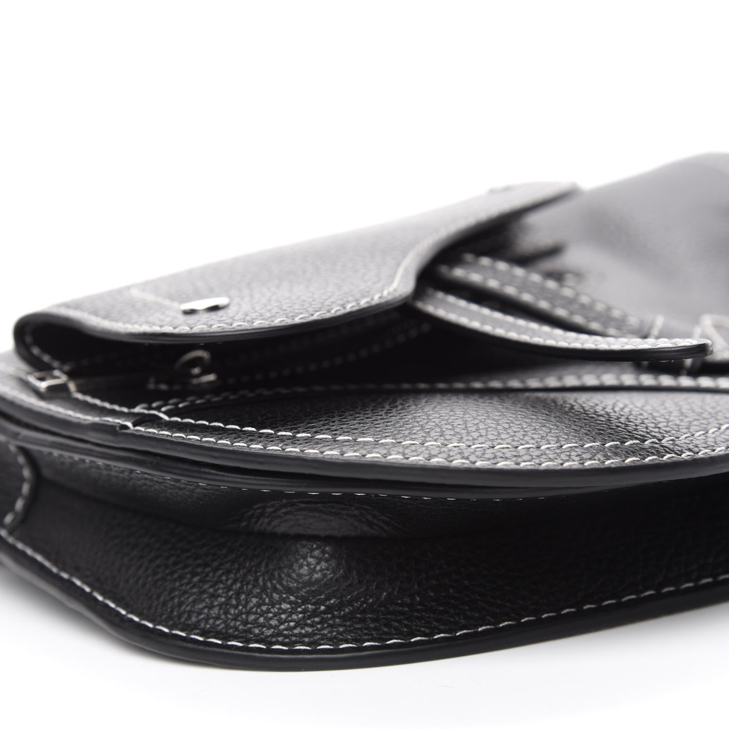 Christian Dior X KAWS Grained Calfskin Saddle Pouch Black 5 of 8