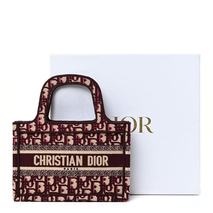 Christian Dior Oblique Mini Book Tote Burgundy Multicolor 9 of 9