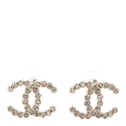 Chanel Crystal CC Earrings Gold 1 of 5