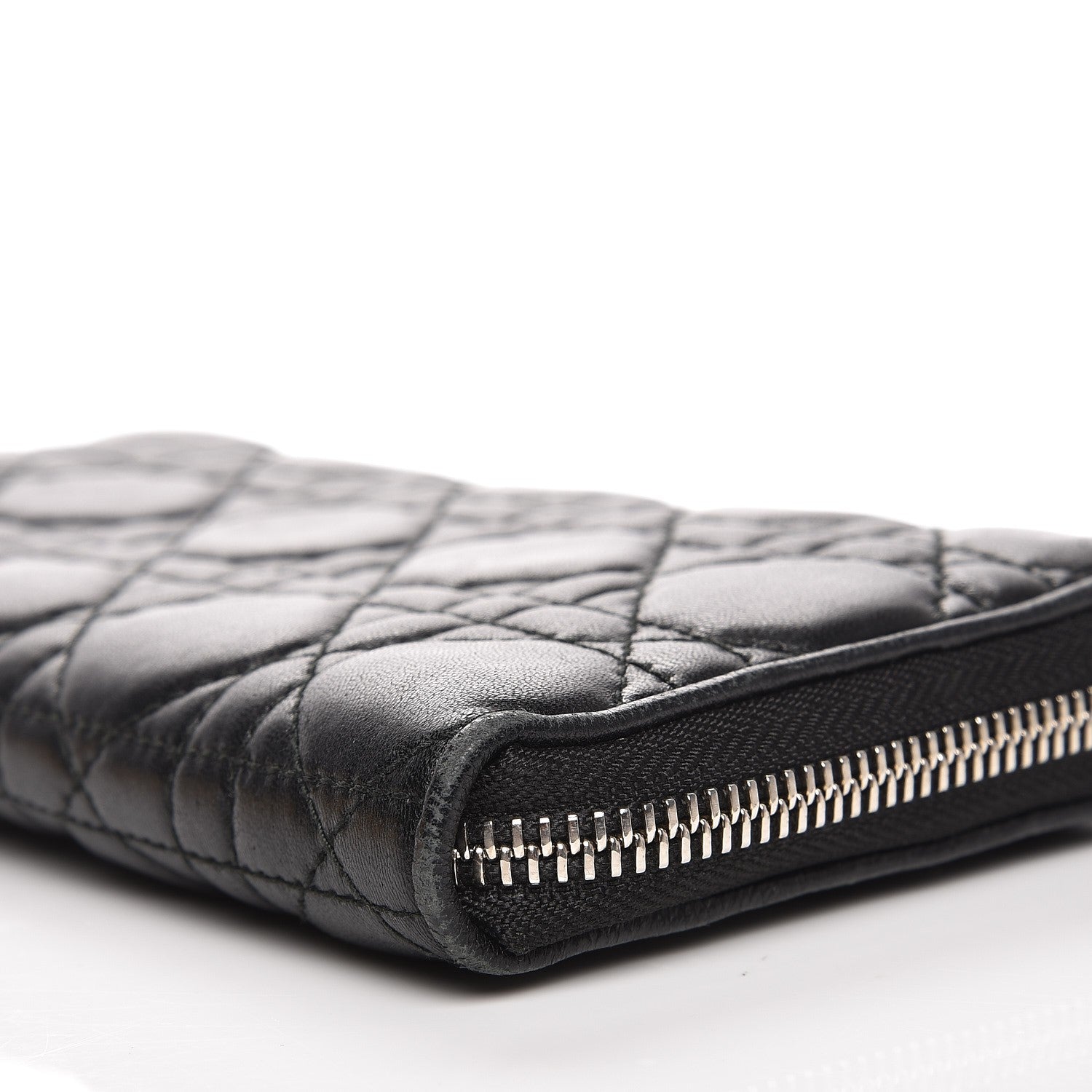 Christian Dior Lambskin Cannage Voyageur Wallet Black 9 of 11