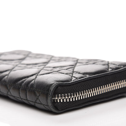 Christian Dior Lambskin Cannage Voyageur Wallet Black 9 of 11