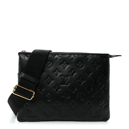 Louis Vuitton Lambskin Embossed Monogram Coussin PM Black 1 of 11