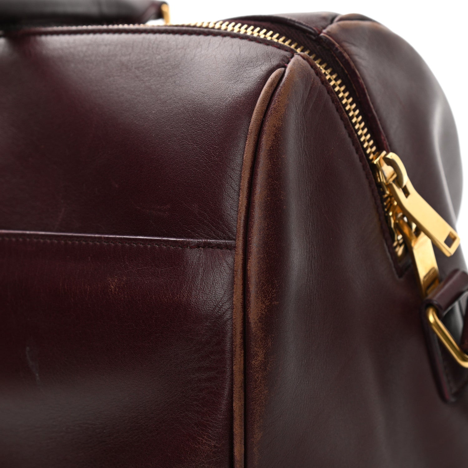 Saint Laurent Calfskin Classic Duffle 12 Wine 15 of 17