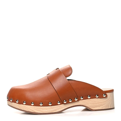 Hermes Calfskin Calya Mules 37 Naturel 1 of 10