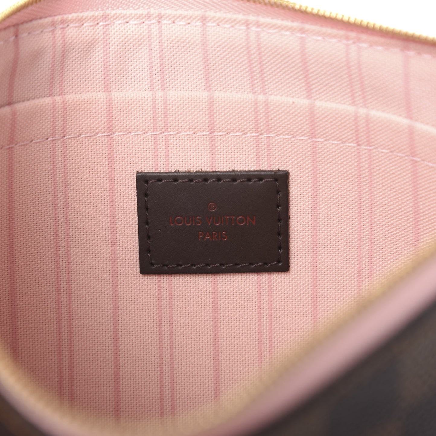 Damier Ebene Neverfull MM GM Pochette Rose Ballerine