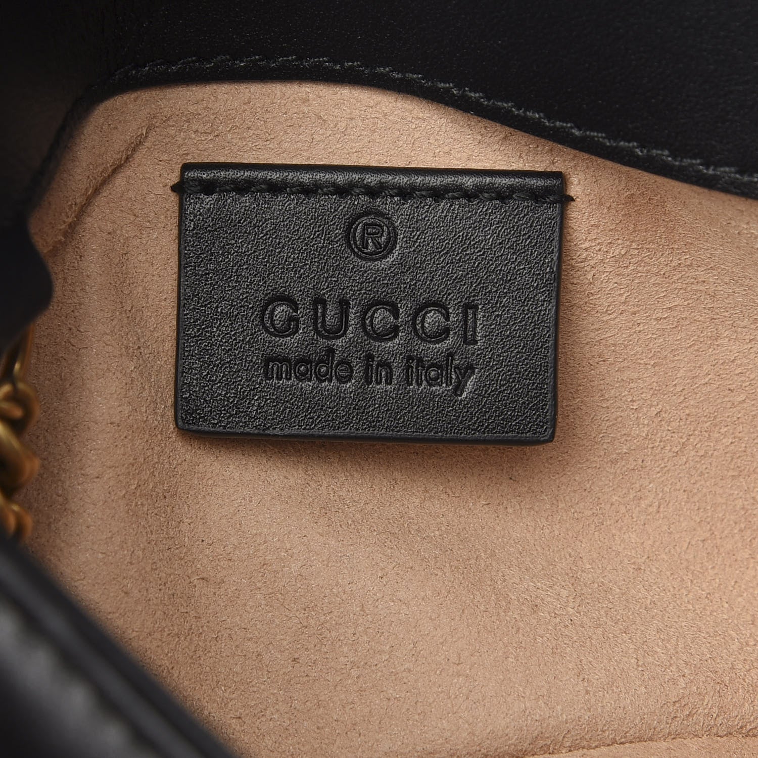 Gucci Calfskin Matelasse Super Mini GG Marmont Shoulder Bag Black 5 of 10