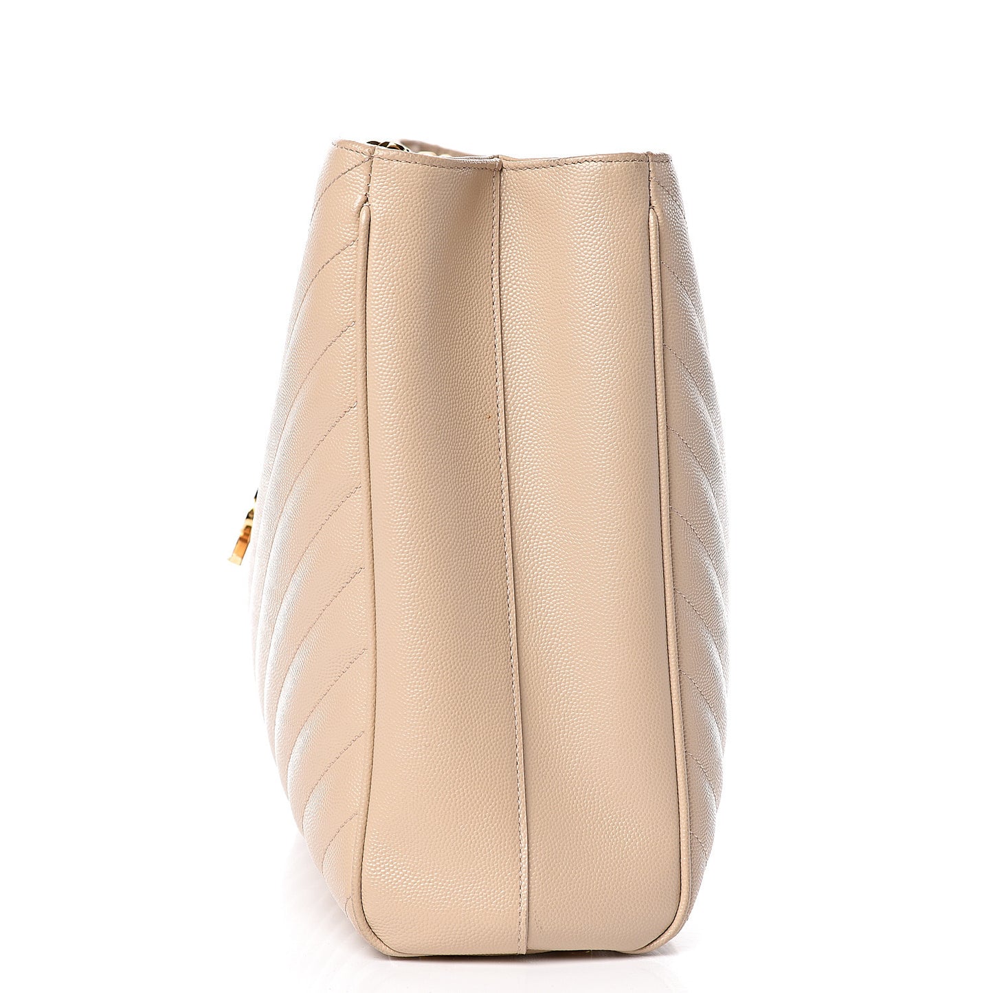 Grain De Poudre Matelasse Chevron Monogram Shopping Bag Nude Powder