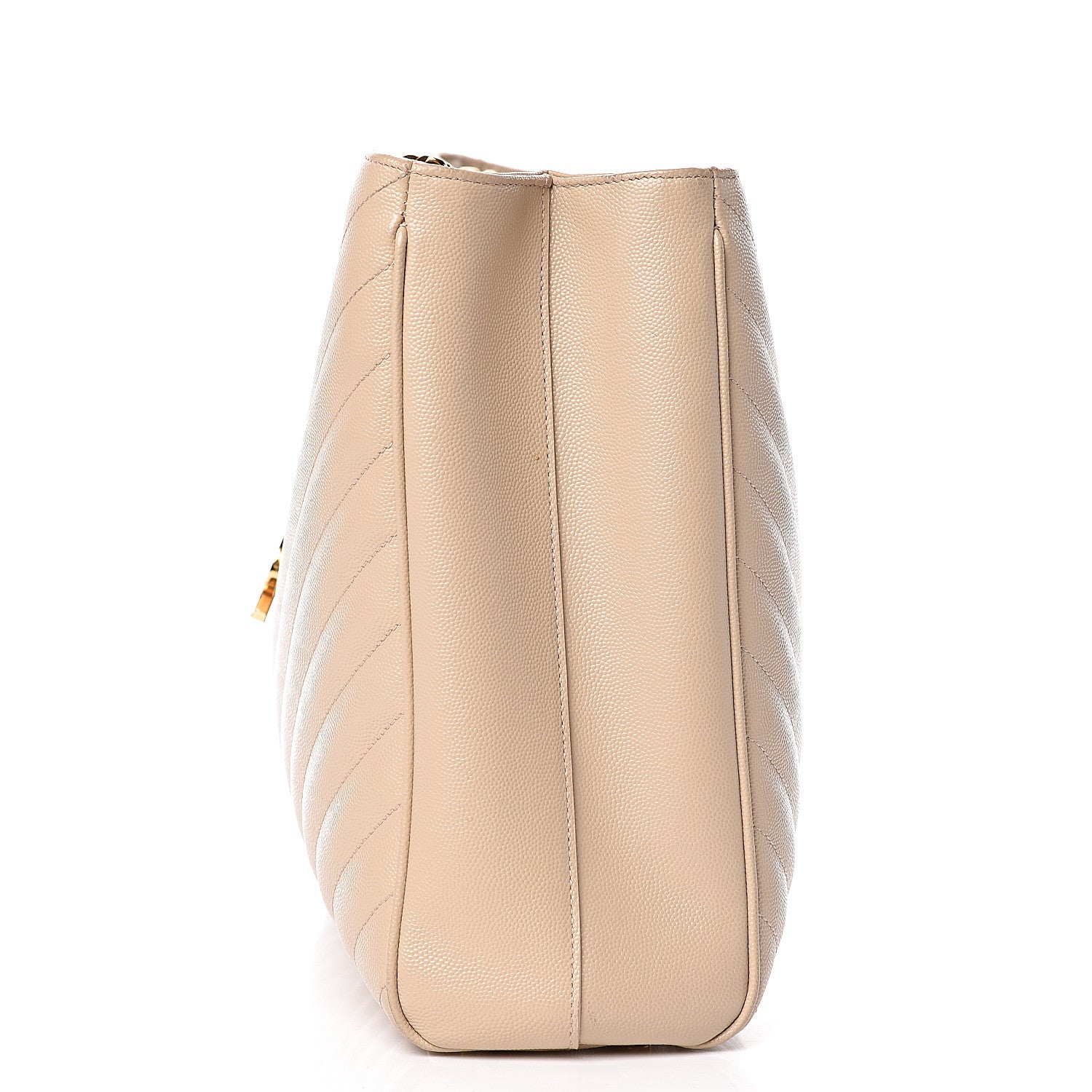 Saint Laurent Grain De Poudre Matelasse Chevron Monogram Shopping Bag Nude Powder 15 of 17