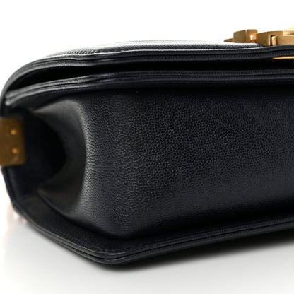 Chanel Pearly Caviar Quilted Small Boy Flap Navy 9 of 10