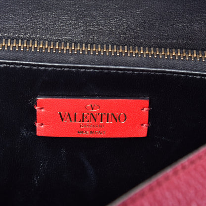 Valentino Garavani Grainy Calfskin VRing Shoulder Bag Cerise 7 of 9