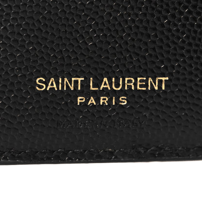 Saint Laurent Grain De Poudre Matelasse Chevron Monogram Zipped Two-Part Wallet Black 7 of 9