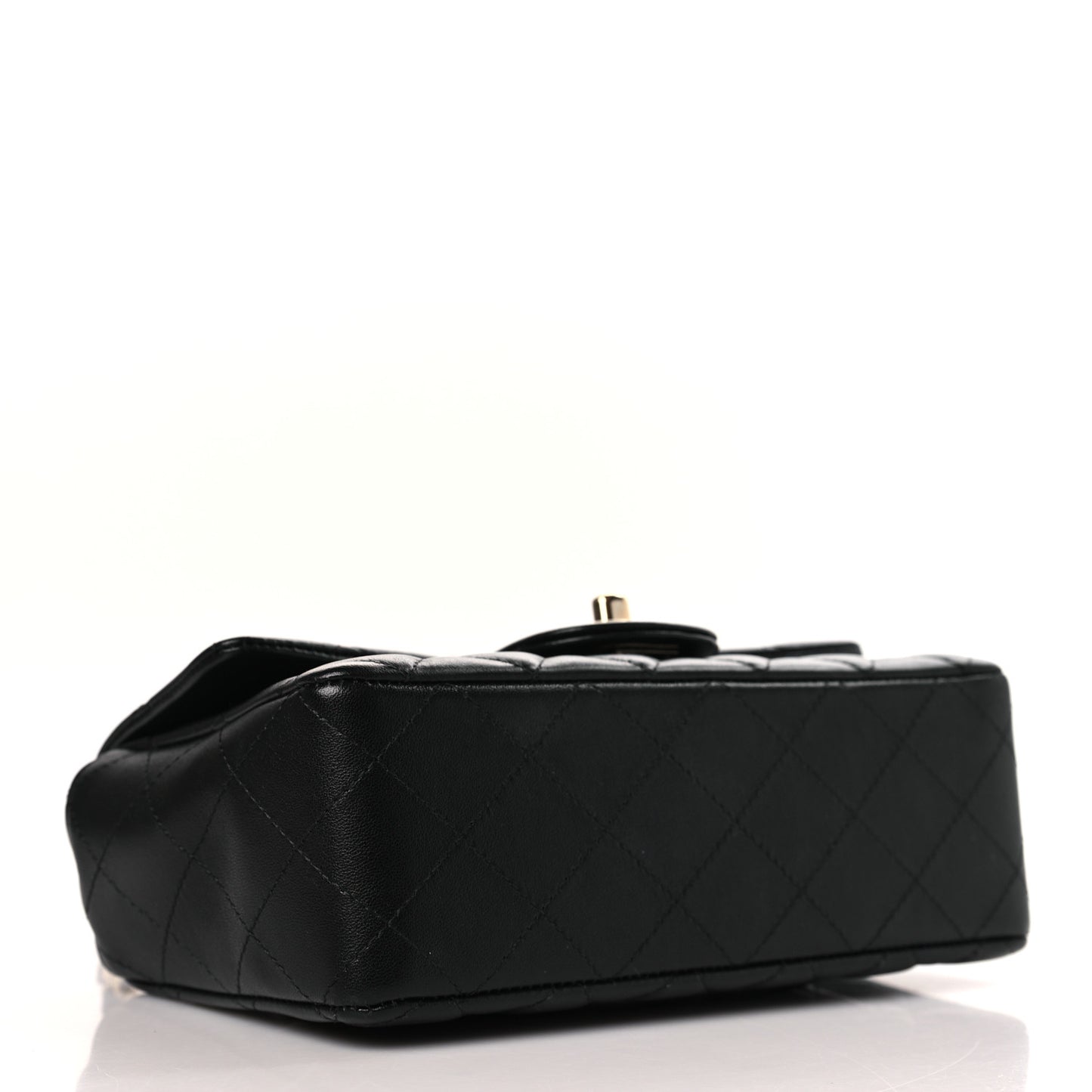 Lambskin Quilted Mini Rectangular Flap Black