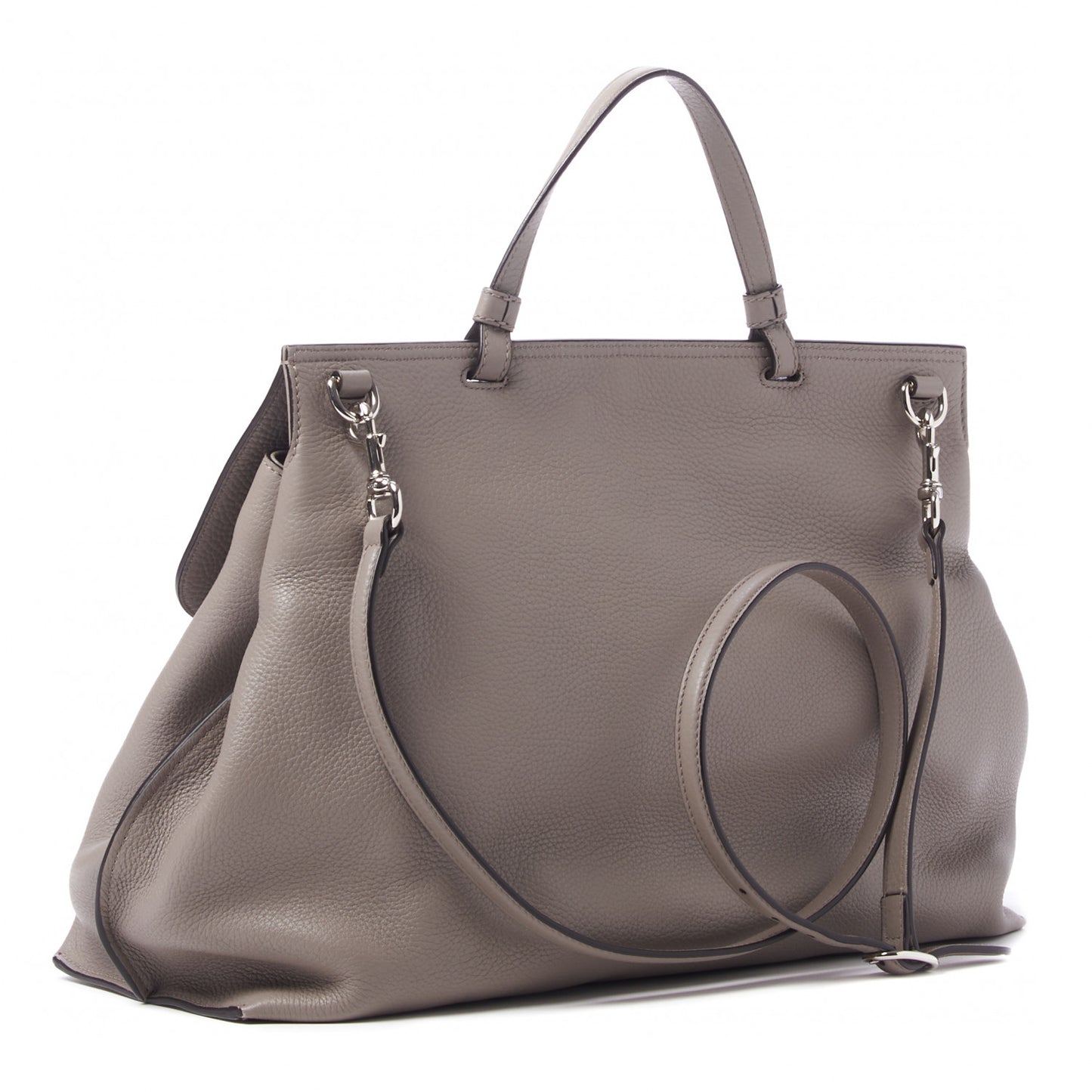 Cellarius Calfskin Large Bamboo Daily Top Handle Bag Storm Grey
