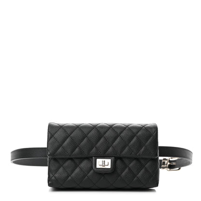 Chanel Grained Calfskin Quilted 2.55 Reissue Flap Belt Bag Clutch Black 1 of 11