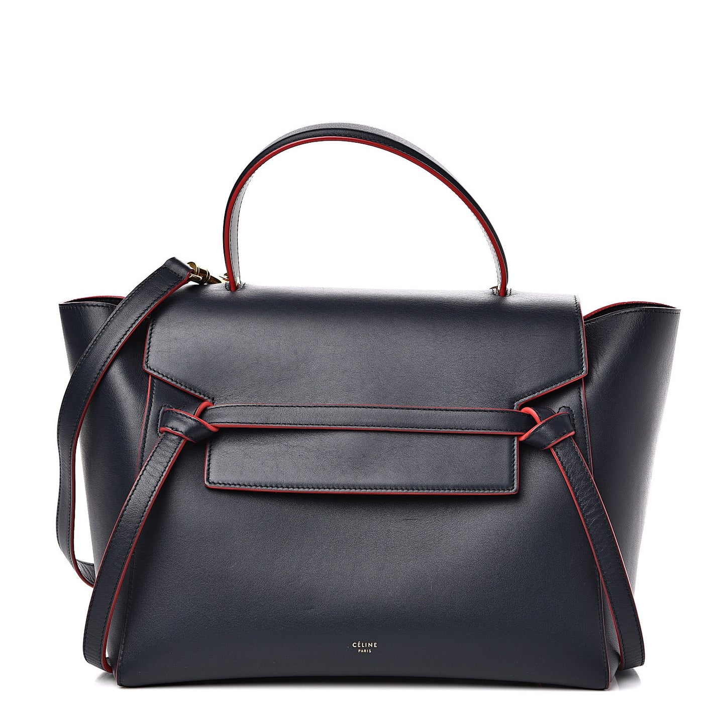 Satin Calfskin Mini Belt Bag Navy Blue