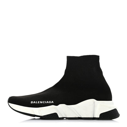 Balenciaga Neoprene Knit Womens Speed Sneakers 35 Black White 1 of 10