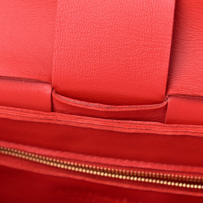 Bottega Veneta Lambskin Maxi Intrecciato Cassette Crossbody Bag Bright Red 13 of 13