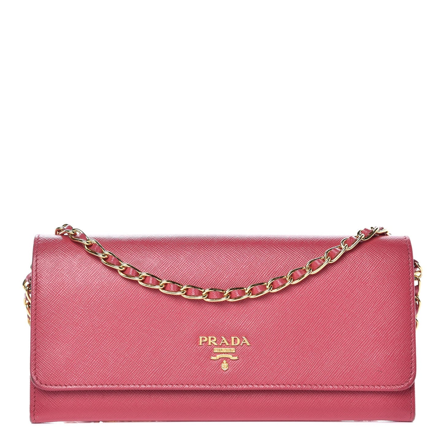 Saffiano Metal Oro Chain Wallet Peonia