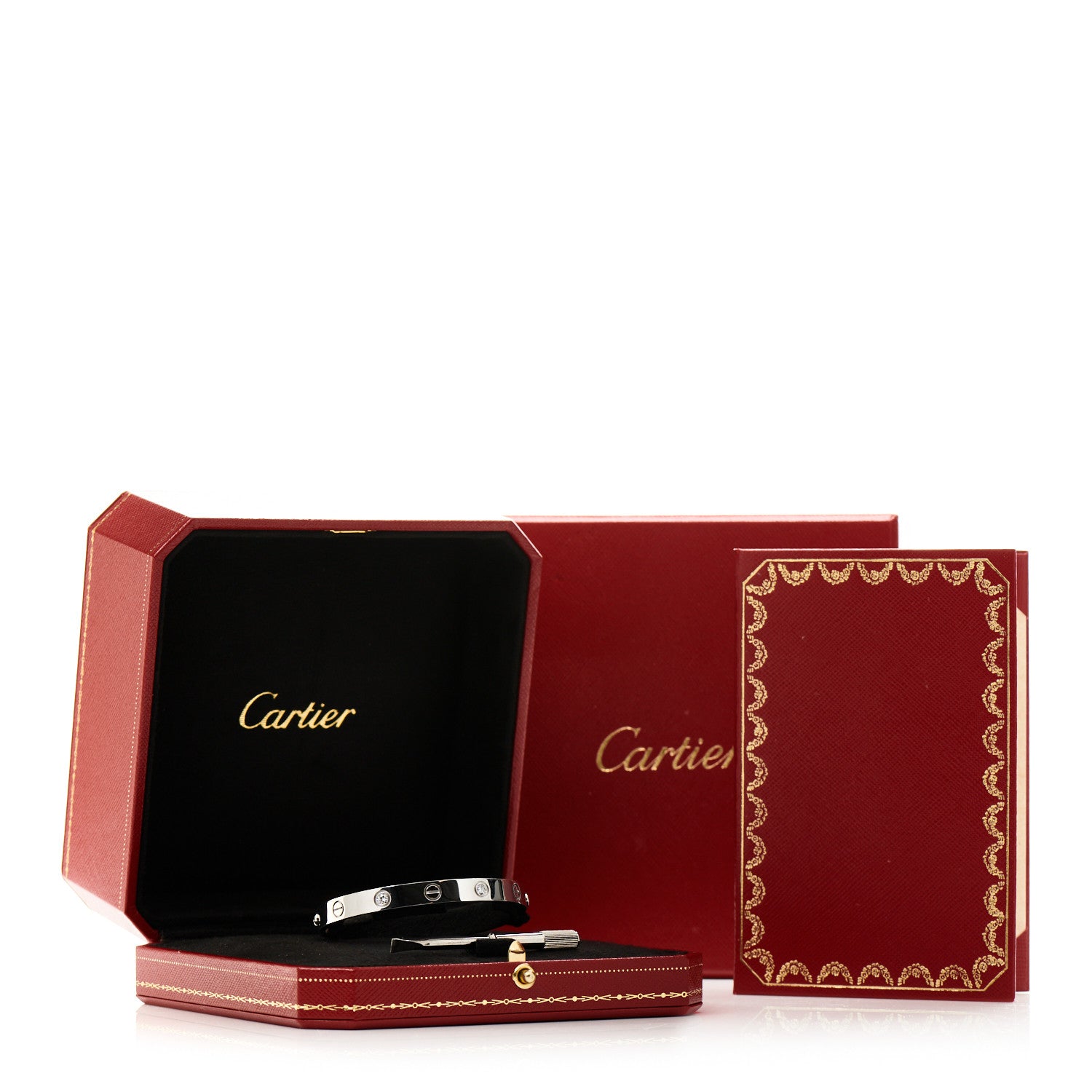 Cartier 18K White Gold 4 Diamond LOVE Bracelet 16 5 of 5