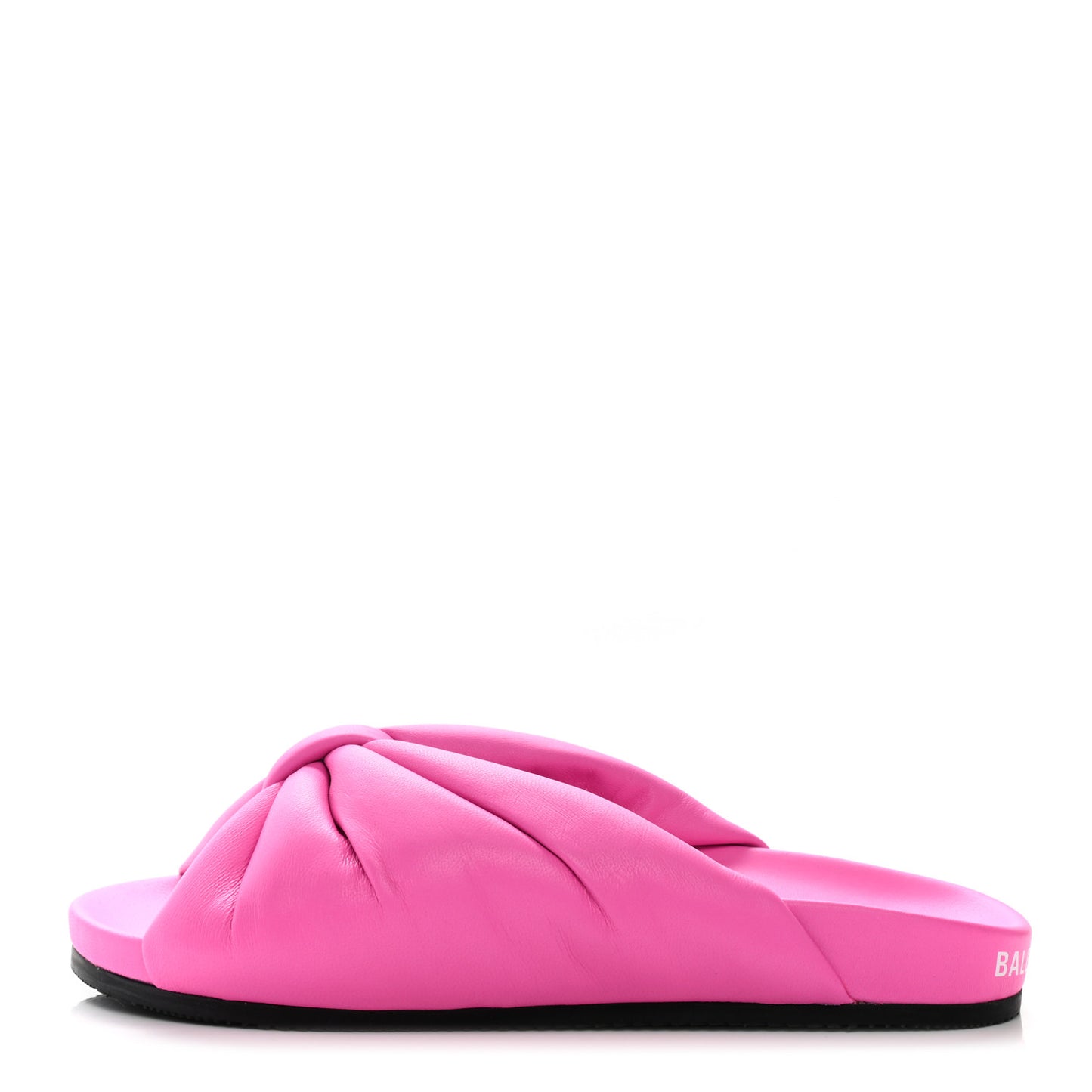 Smooth Nappa Logo Puffy Slide Sandals 37 Fluo Pink White