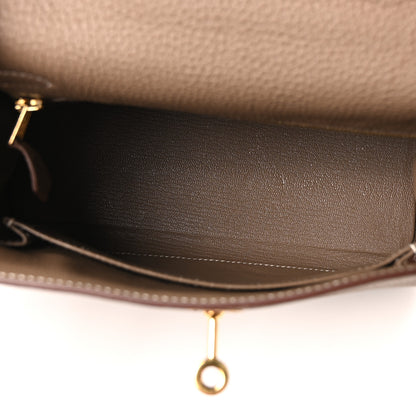 Hermes Togo Kelly Retourne 25 Etoupe 5 of 10