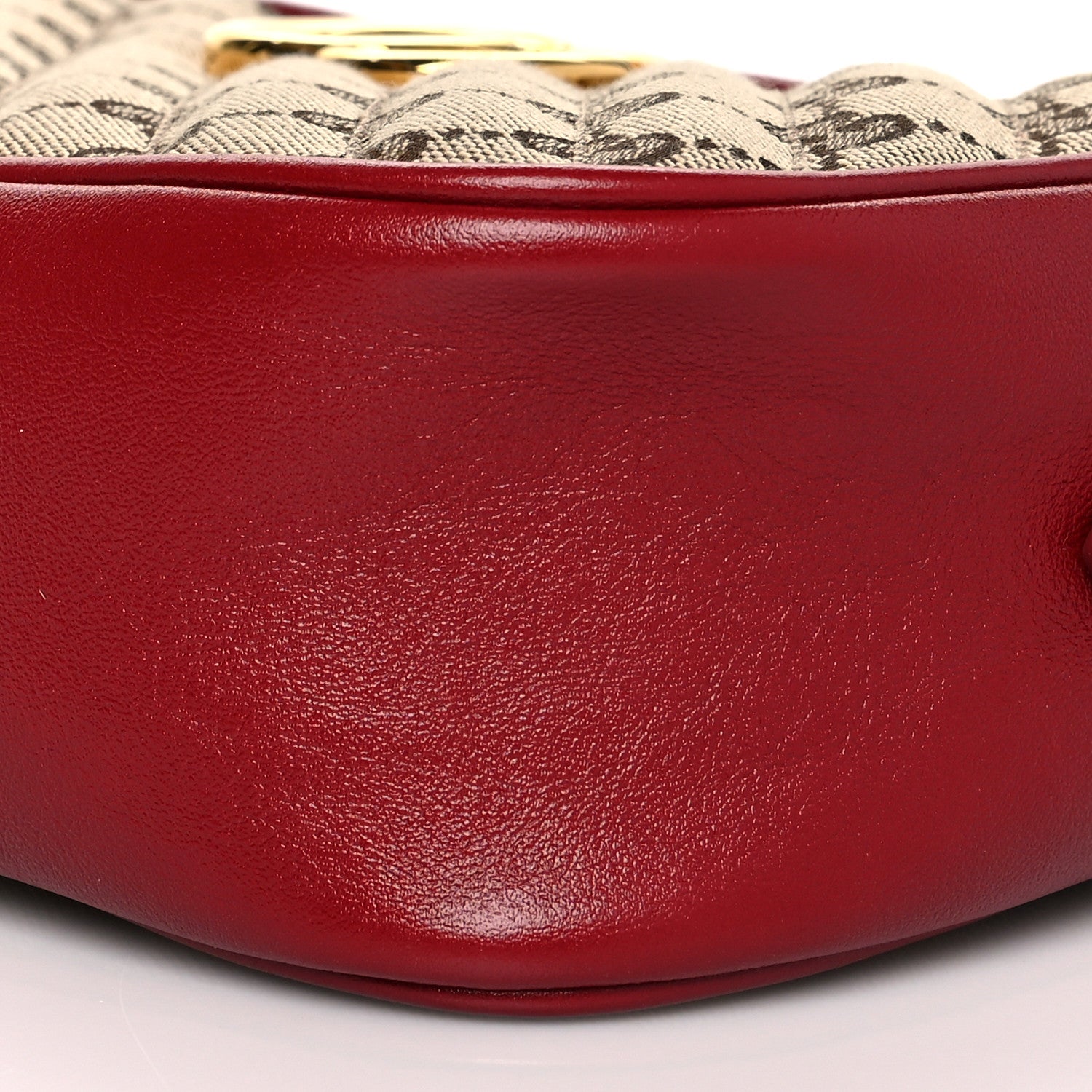 Gucci Monogram Azalea Calfskin Matelasse Diagonal Small GG Marmont Chain Shoulder Bag Beige Ebony New Cherry Red 11 of 12