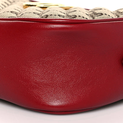 Gucci Monogram Azalea Calfskin Matelasse Diagonal Small GG Marmont Chain Shoulder Bag Beige Ebony New Cherry Red 11 of 12