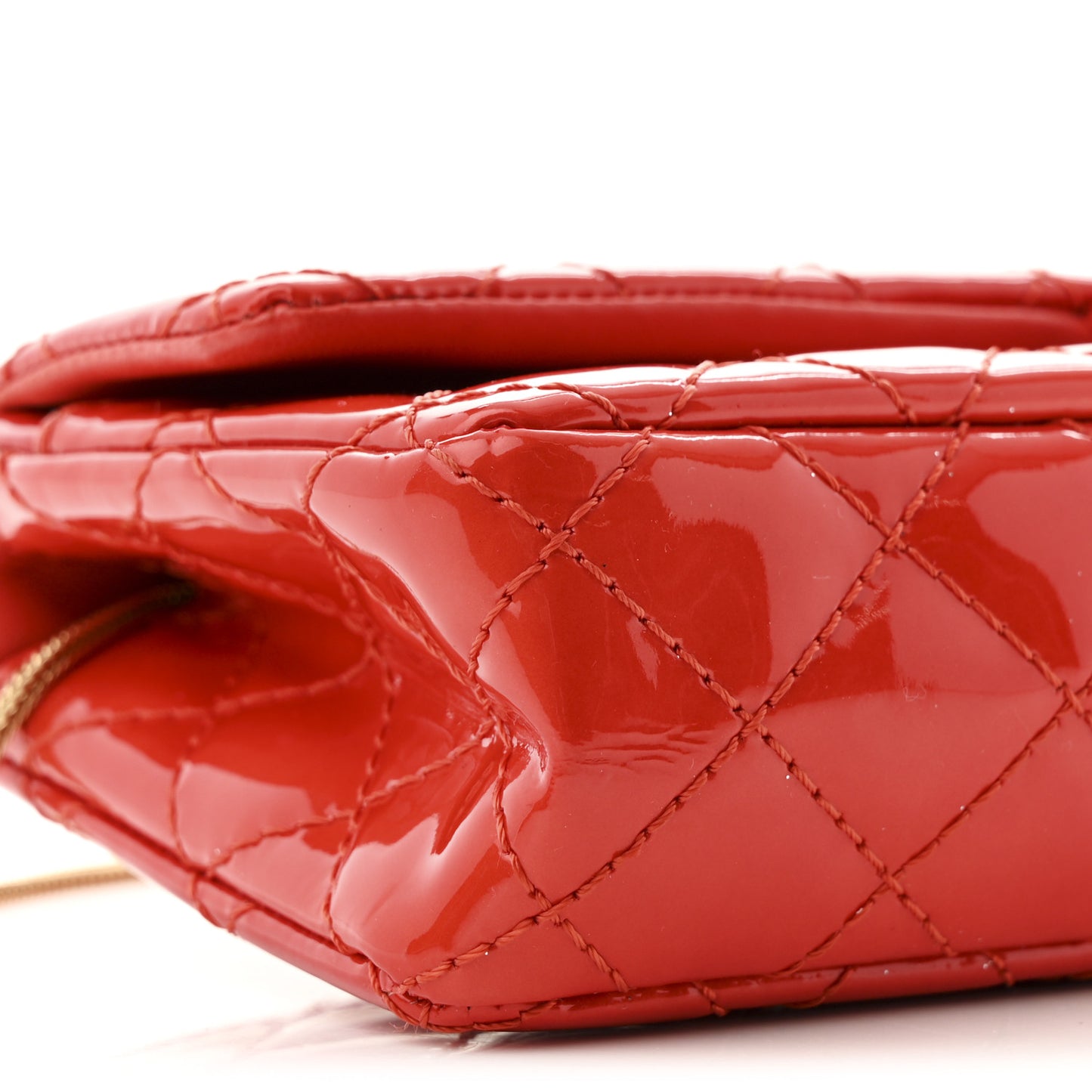 Patent Quilted 2.55 Reissue East West Clutch Red