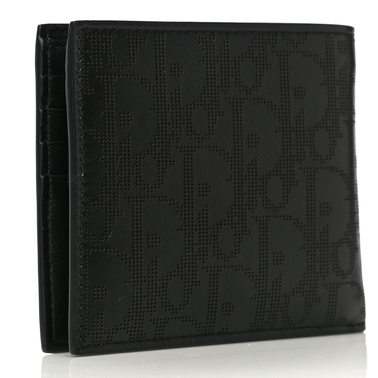 Christian Dior Calfskin Perforated Oblique Bi-Fold Do Galaxy Wallet Black 3 of 10