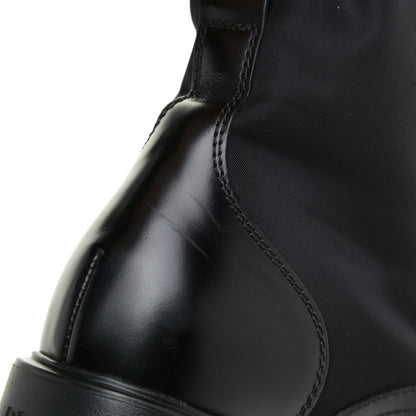 Prada Spazzolato Rois Nylon Metal Triangle Logo Monolith Pouch Pocket 55mm Boots 39.5 Black 13 of 20