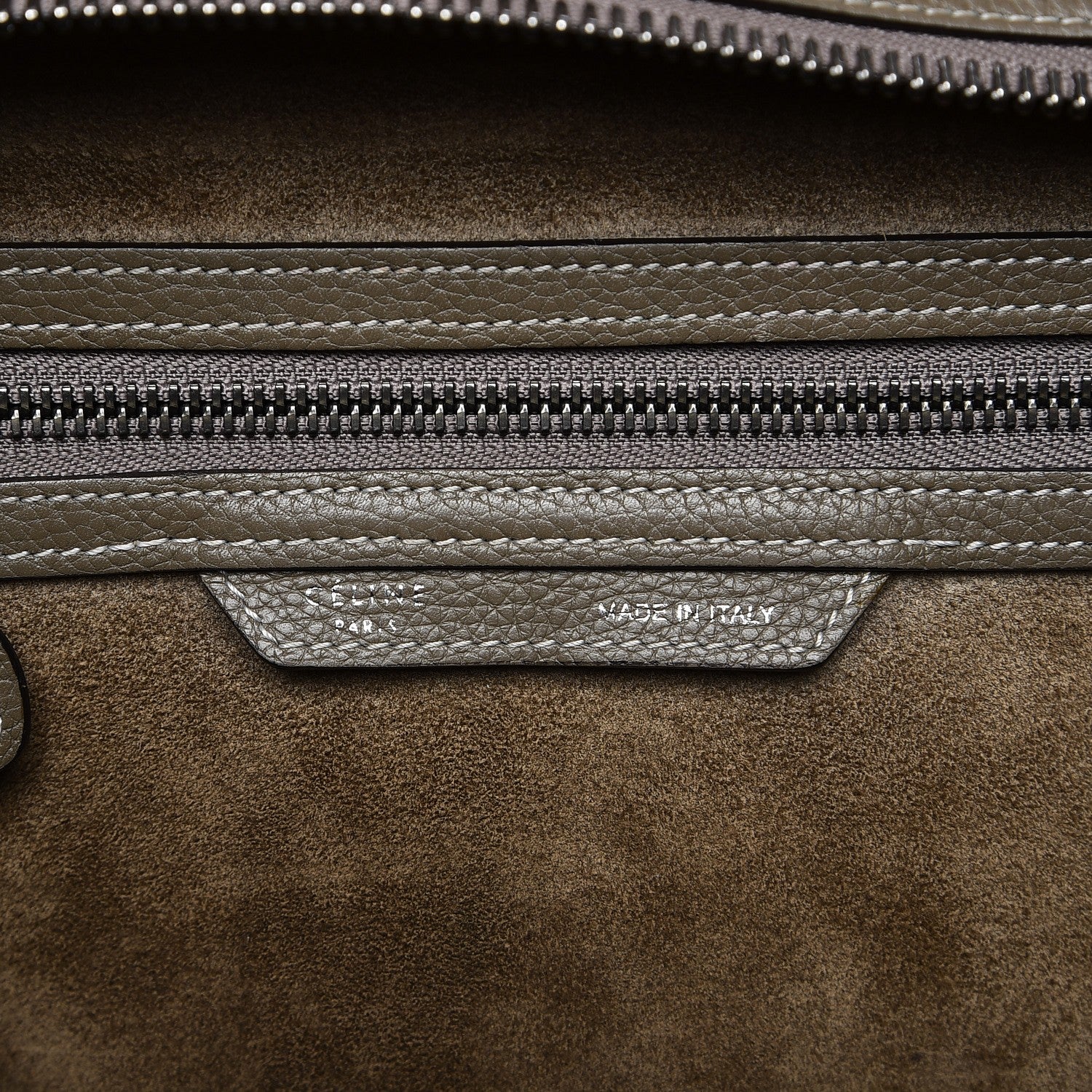 Celine Drummed Calfskin Mini Luggage Souris 6 of 17