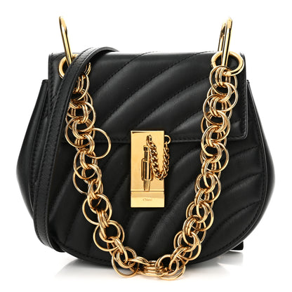 Chloe Calfskin Quilted Mini Drew Bijou Shoulder Bag Black 1 of 11