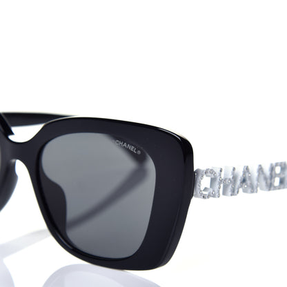 Chanel Acetate Strass Square Sunglasses 5422-B-A Black White 7 of 8