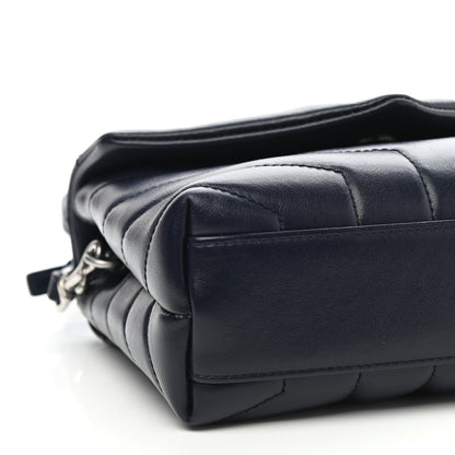 Saint Laurent Calfskin Y Quilted Monogram Toy Loulou Crossbody Bag Deep Marine 8 of 9