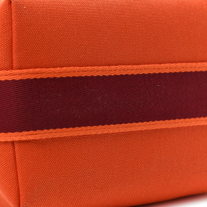 Hermes Canvas Small Bride-A-Brac Pouch Orange Burgundy 7 of 11