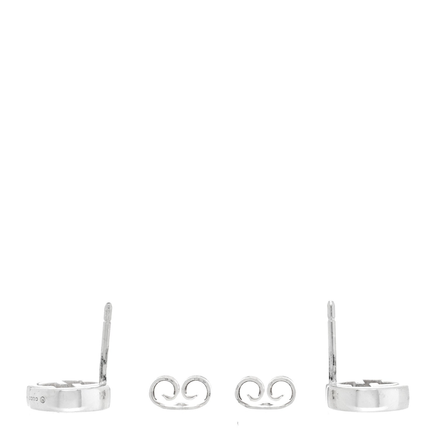 Gucci Sterling Silver Interlocking G Stud Earrings 3 of 4
