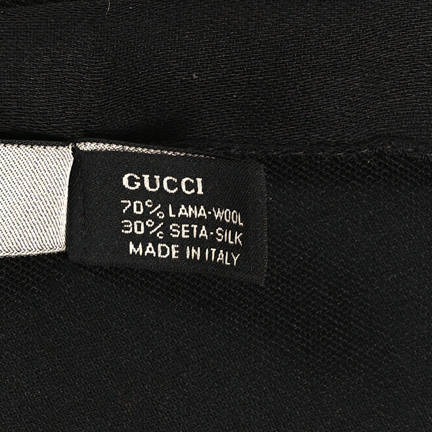 Wool Silk GG Monogram GGNat Scarf Black