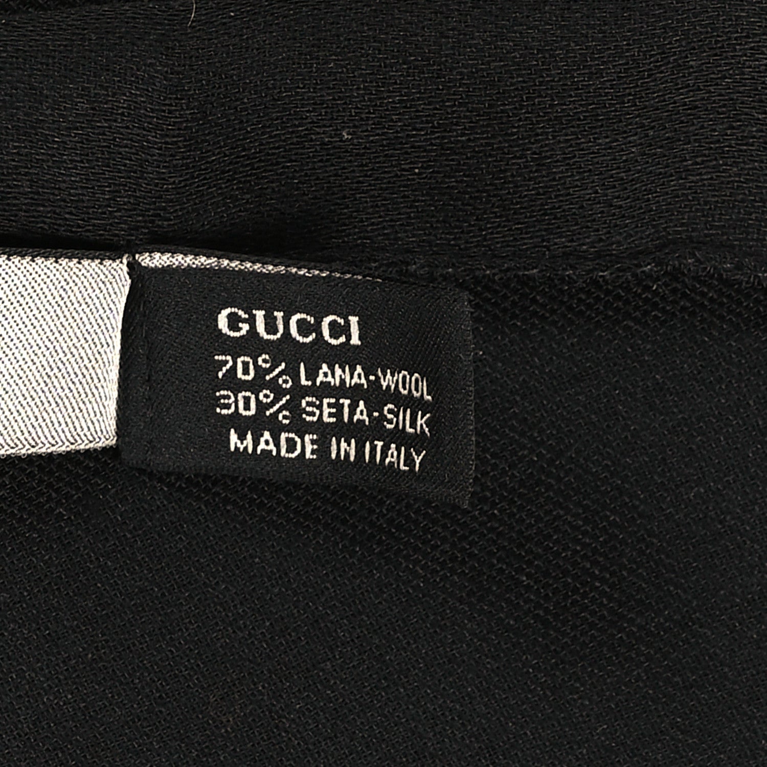 Gucci Wool Silk GG Monogram GGNat Scarf Black 3 of 3