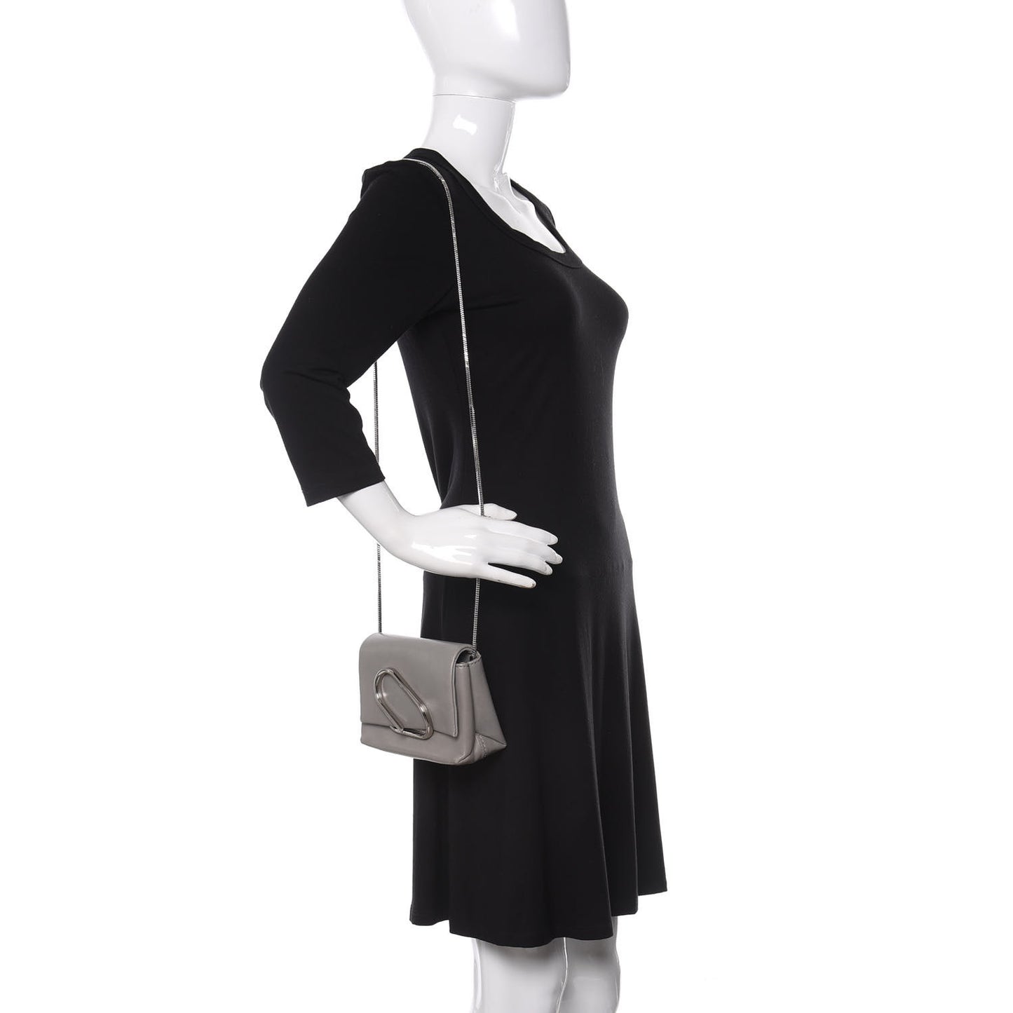 Calfskin Alix Soft Flap Clutch Grey