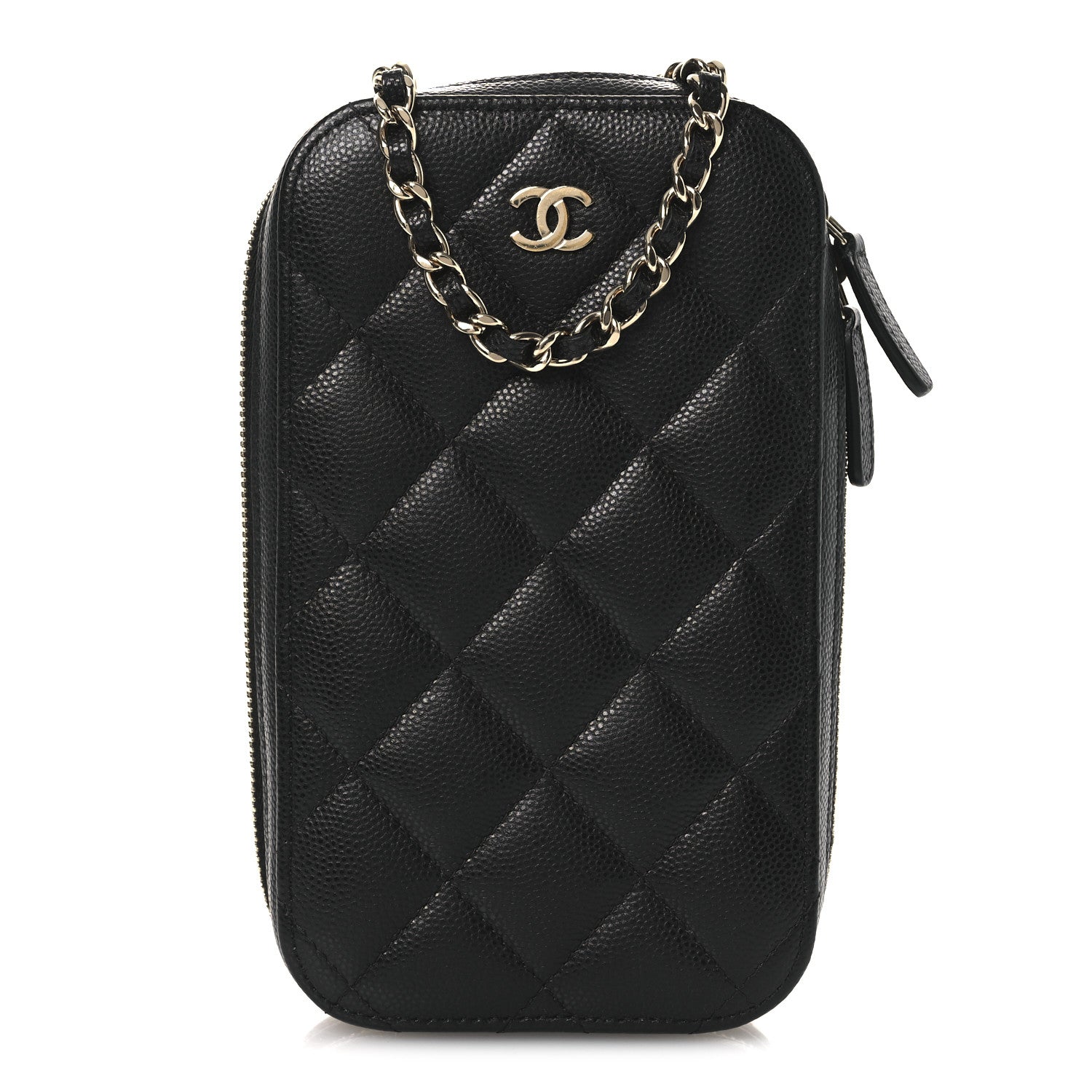 Chanel Caviar Quilted Phone Holder Wallet On Chain WOC Black 1 of 11