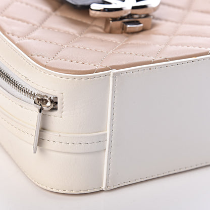 Chanel Lambskin Quilted Mini CC Box Camera Bag Beige White Black 10 of 13