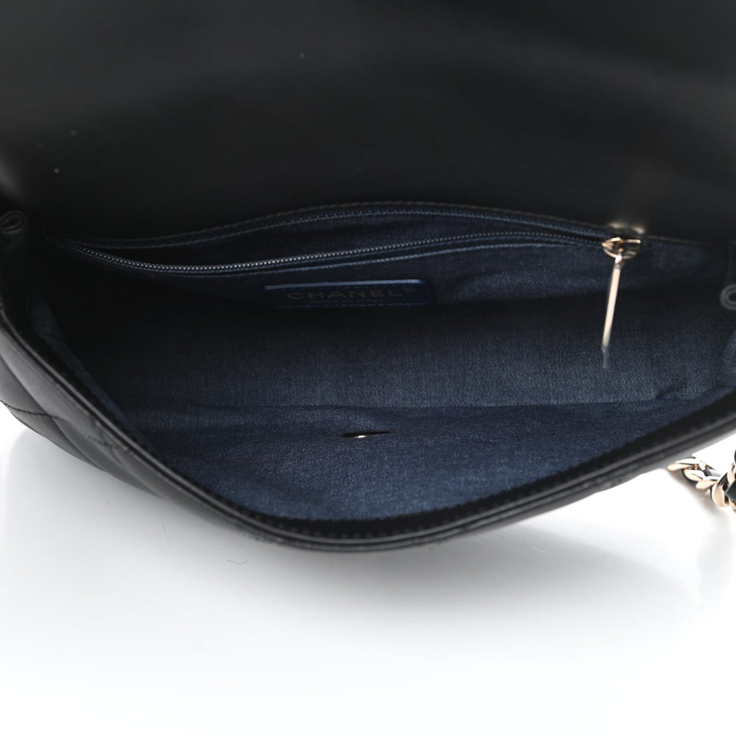 Lambskin Quilted Resin Bi-Color Chain Flap Bag Black