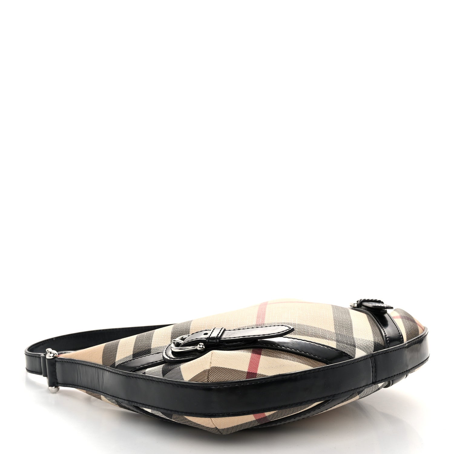 Burberry Supernova Check Buckle Hobo Black 4 of 10