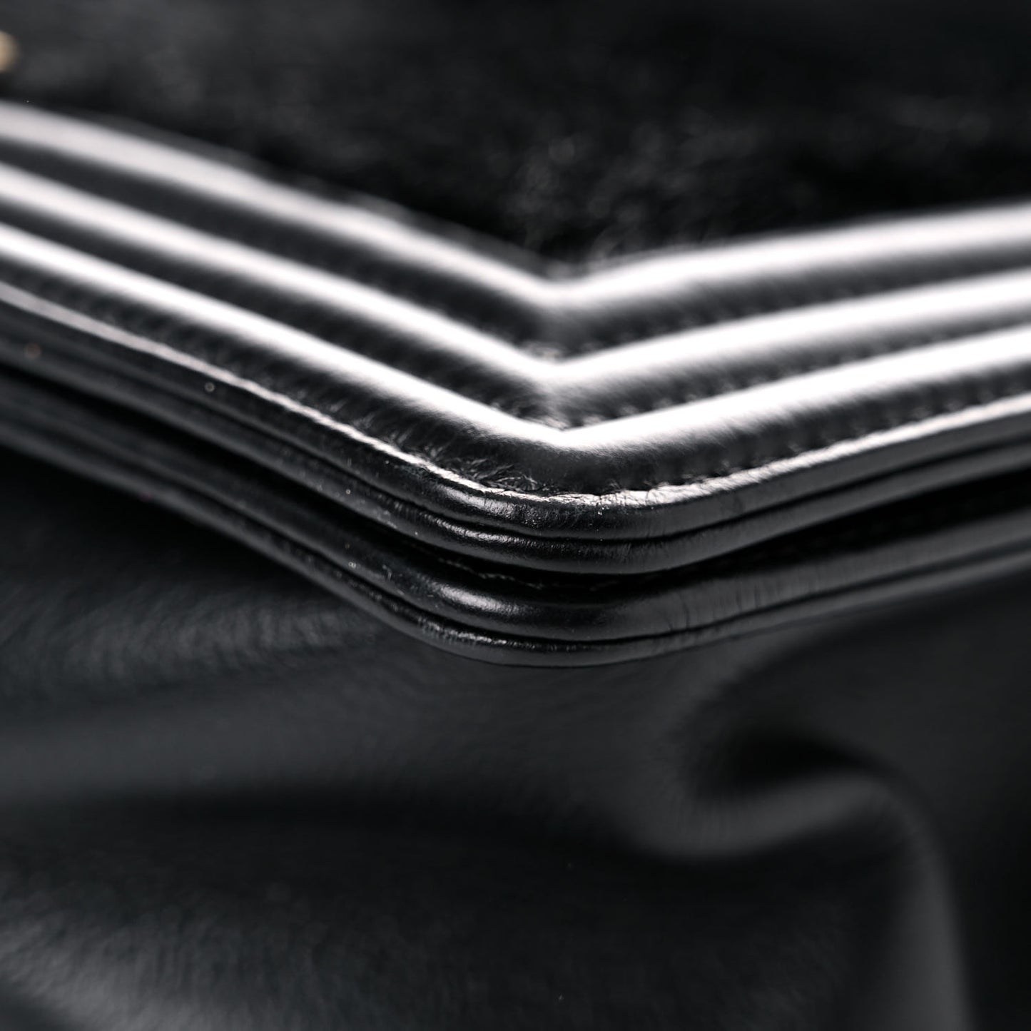 Fur Calfskin Small Boy Flap Black
