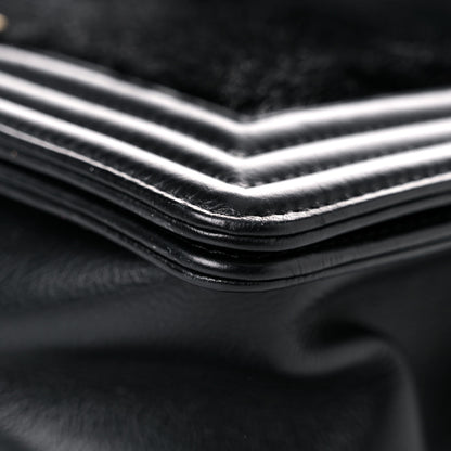 Chanel Fur Calfskin Small Boy Flap Black 9 of 14