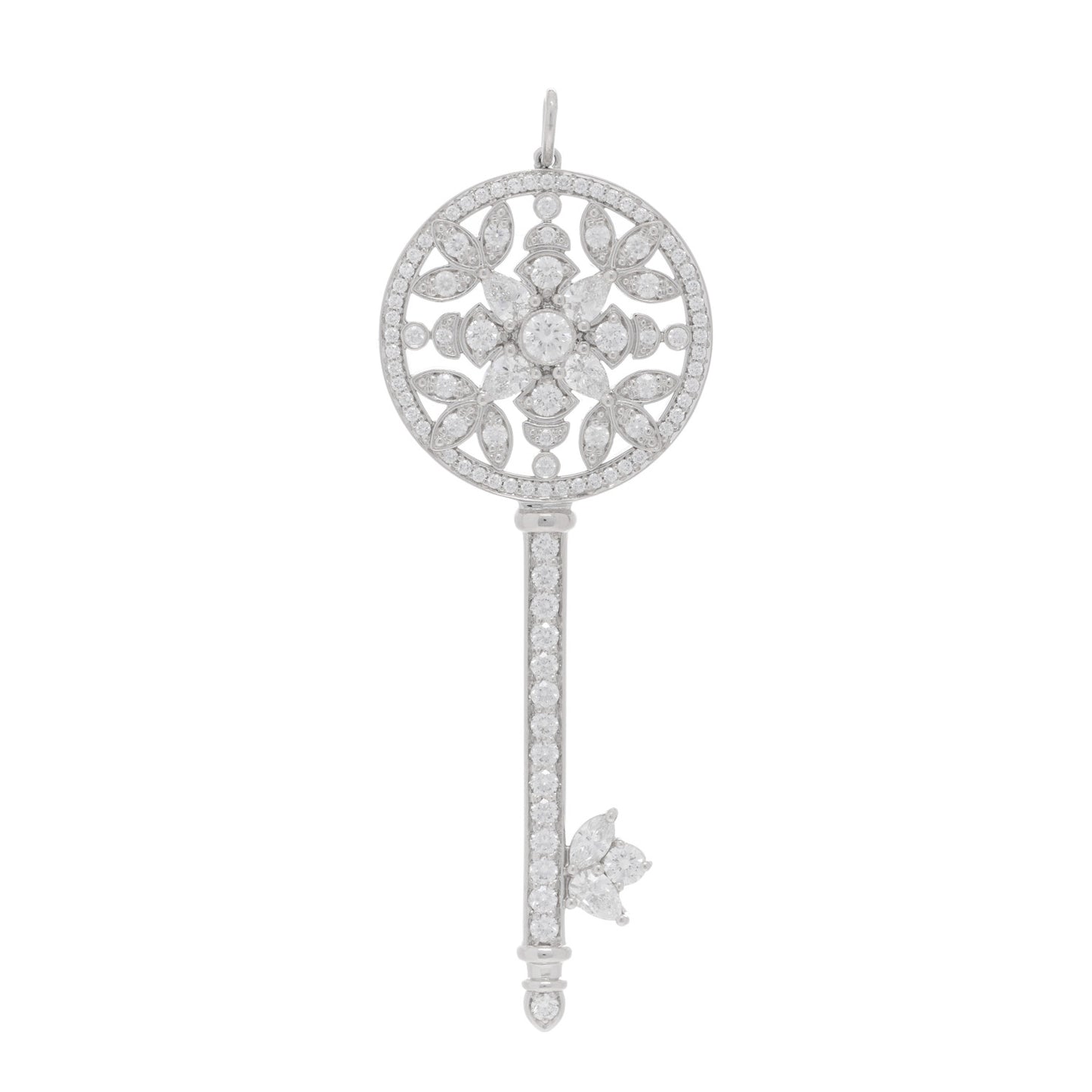 Platinum Diamond Garden Key Pendant