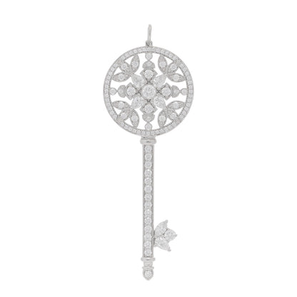 Tiffany Platinum Diamond Garden Key Pendant 1 of 4